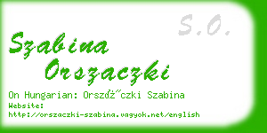 szabina orszaczki business card